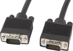 VGA кабел 1,8 m с двойно екраниране и ферити, черен