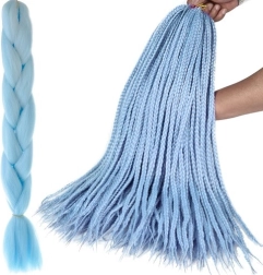 Синтетични плитки – космени удължители – Синьо