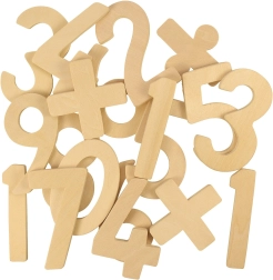 Bigjigs Toys Дървени цифри и знаци за деца