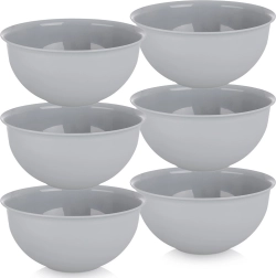 Sandy plastic bowls 13 cm, 500 ml, gray, set of 6