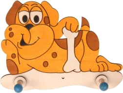 Дървена закачалка Кученце за деца