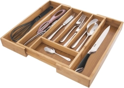 Bamboo expandable cutlery drawer organizer 35.5 × 26 cm