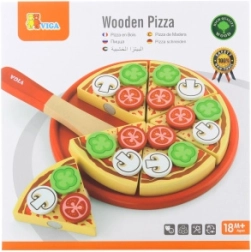 Wooden cut-and-serve pizza for kids 18m+