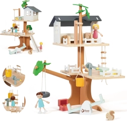 Classic World дървена къща на дърво за кукли, 31 части