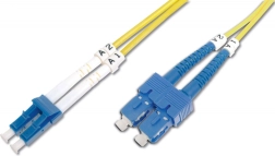 Светлинен FO patch cord LC/SC duplex SM 9/125 OS2 LSOH 1 м жълт