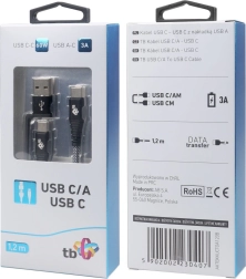 Cable 2-in-1: USB-C and USB A with a length of 1.2 m