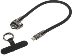 Lanberg USB-C Cable with Keychain and Strap 30 cm 240 W Black
