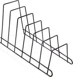 Metal stand for lids and plates, black, 34.5 × 14 × 19 cm