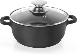 Granite pot with glass lid GRANDE 20 cm, 2.3 l