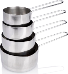 Stainless steel kitchen measuring cups, set of 4