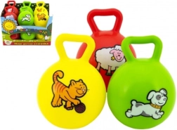 Топка с дръжка и дрънкалка Моите първи животни, 10 см