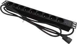19" Rack Power Strip 9× CEE 7/5 with C14 Plug for Rack