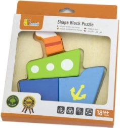 Viga първи дървени мини пъзел – лодка