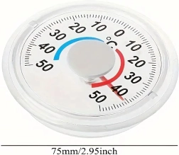 Самозалепящ аналогов термометър за прозорец и интериор −50 до +50 °C
