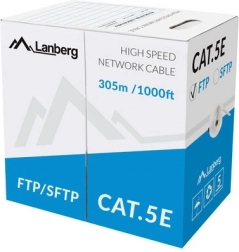 FTP Network Cable Cat.5e CU 305 m, solid conductor, gray