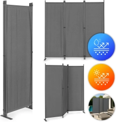 Сгъваем трипанелен параван за градина и помещение 167x164 cm сив MultiGarden