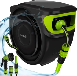 Автоматична макара за градински маркуч 25 m GARDLOV с стенна стойка и 7‑функционален пистолет