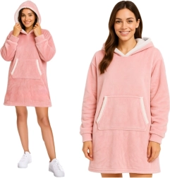 Ruhhy oversize суитшърт-одеяло с качулка XXL розов - 1 брой