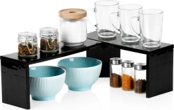 Corner kitchen shelf, black, 47 × 32 × 15.5 cm