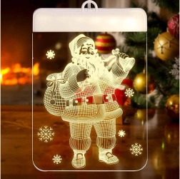 Коледна 3D стъклена украса за прозорец