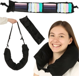 Travel Pillow with Storage Space Black