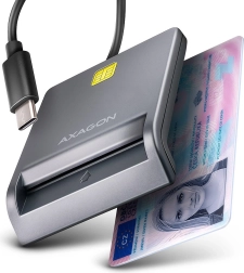 AXAGON USB‑C chip and ID card reader with 1.2 m cable