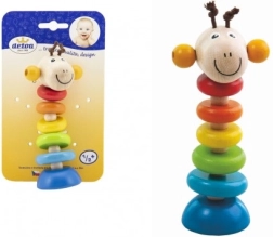 Detoa дървена играчка жираф на пружина