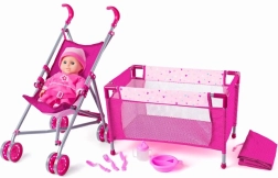 WOODY Детски комплект с количка и легълце