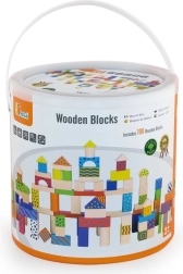 Дървени строителни кубчета – 100 бр. в кофа