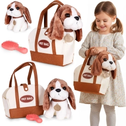 Plush Puppy in a Bag with Brush for Kids