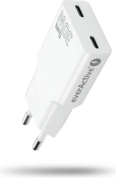 EverActive GaN super slim 30 W wall charger with 2× USB‑C