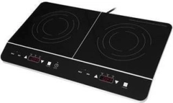 Portable double-burner induction cooktop