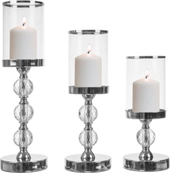 Set of 3 Glamour Ruhhy Candle Holders
