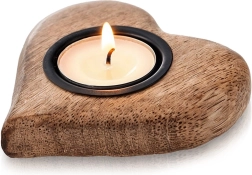 Wooden tealight holder mango 10 × 10 cm