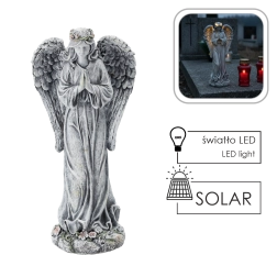 Соларна ангелска фигурка с LED, 34,5 см