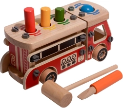 Дървен пожарникарски конструкторски комплект със забивачка LUCY & LEO