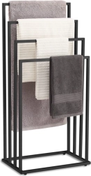 Самостоятелна метална стойка за кърпи с 4 рамена – черна