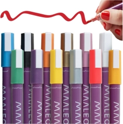 Акрилни декоративни маркери MAALEO, 12 цвята