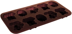 Culinaria silicone chocolate mold with animal shapes, 10 pcs, brown