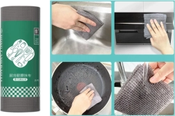 Кухненски кърпи и гъби на ролка 20 × 9 cm, сиви, 25 бр.