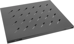 Фиксиран рафт за 19'' rack, черен, 1U, 465x500 мм