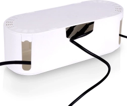 White cable organizer with ventilation holes VILDE