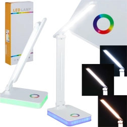 Сгъваема LED настолна лампа с сензорно управление и RGB подсветка, USB