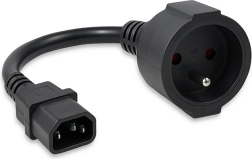 Адаптер IEC 320 C14 към френски контакт, 0,15 м