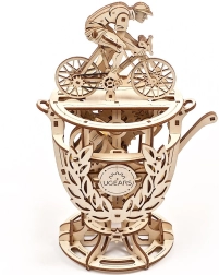 Wooden Mechanical 3D Puzzle UGEARS Cyclist – Trophy with Moving Mechanism
