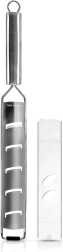Flat stainless steel grater with protective sleeve 38 × 4 cm