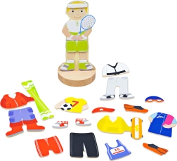 Магнитен пъзел за обличане „Спортни активности“ Bigjigs Toys