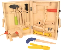 Дървен куфар с инструменти Bigjigs Toys