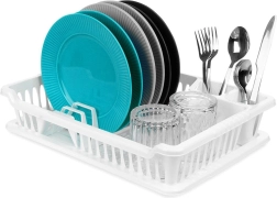 Бял сушилник за съдове 40 × 29 × 8,5 см