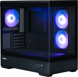 Компютърна кутия MicroATX mini tower с панорамно стъкло и 3 ARGB вентилатора